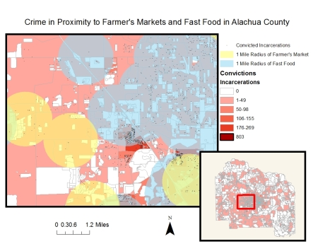 Crime in Proximity to Farmers Markets/Fast Food in Alachua County 